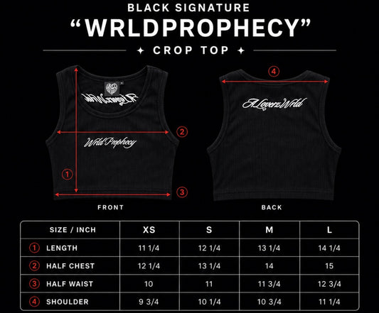 Signature "Wrld Prophecy" Crop Top - White