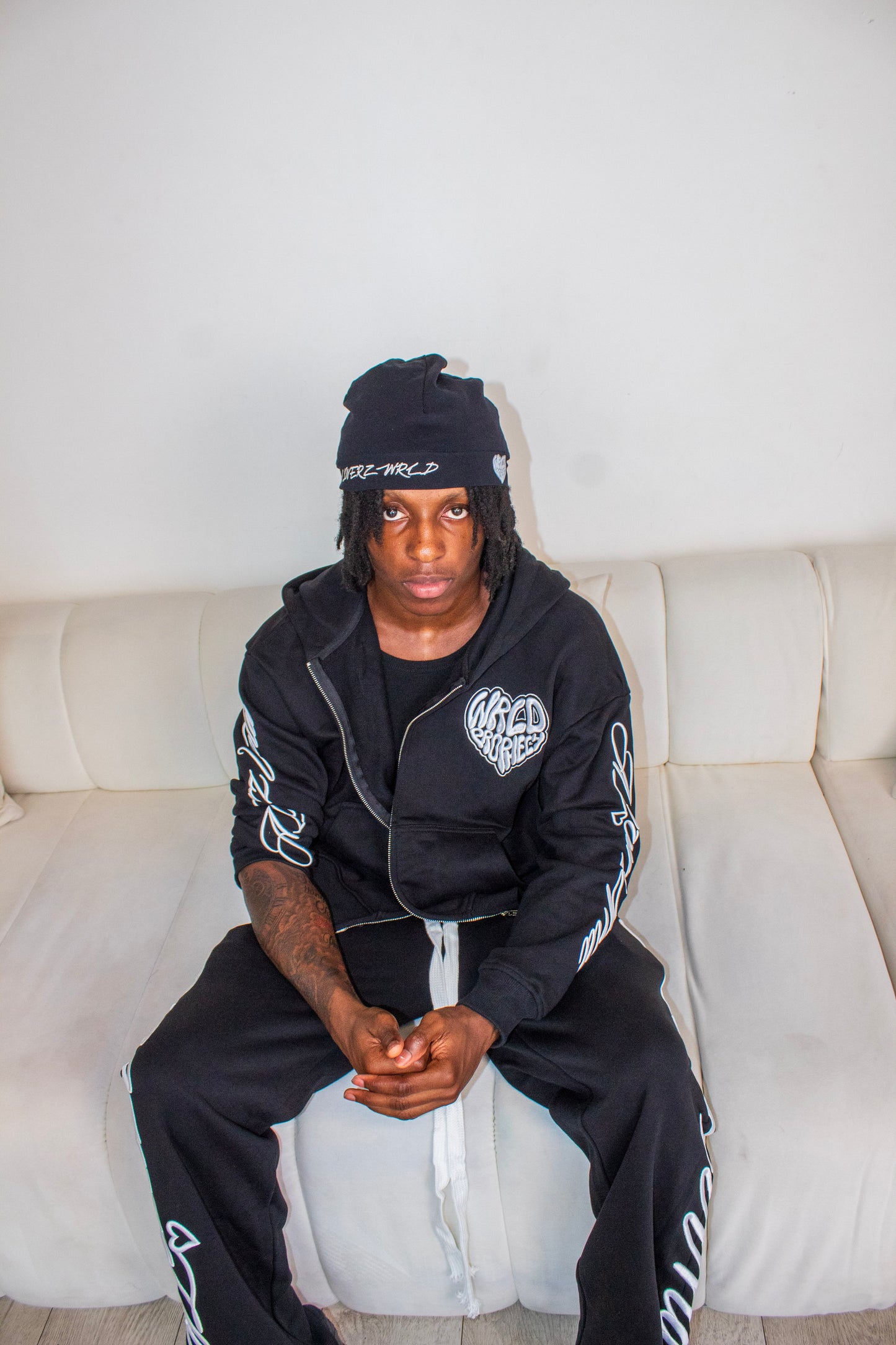 Signature "ALW" Black Zip Up Hoodie