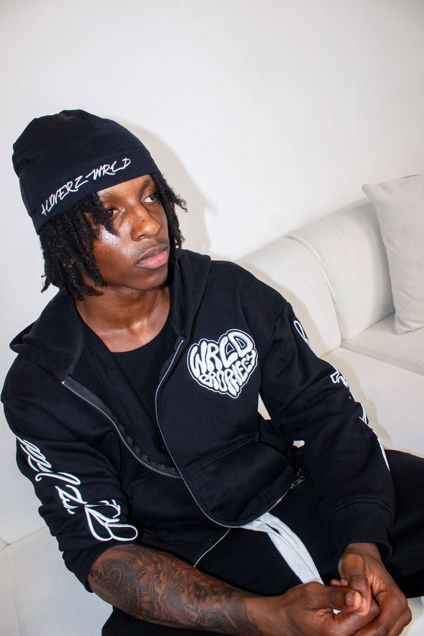 Signature "ALW" Black Zip Up Hoodie
