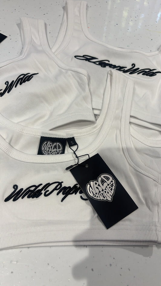 Signature "Wrld Prophecy" Crop Top - White