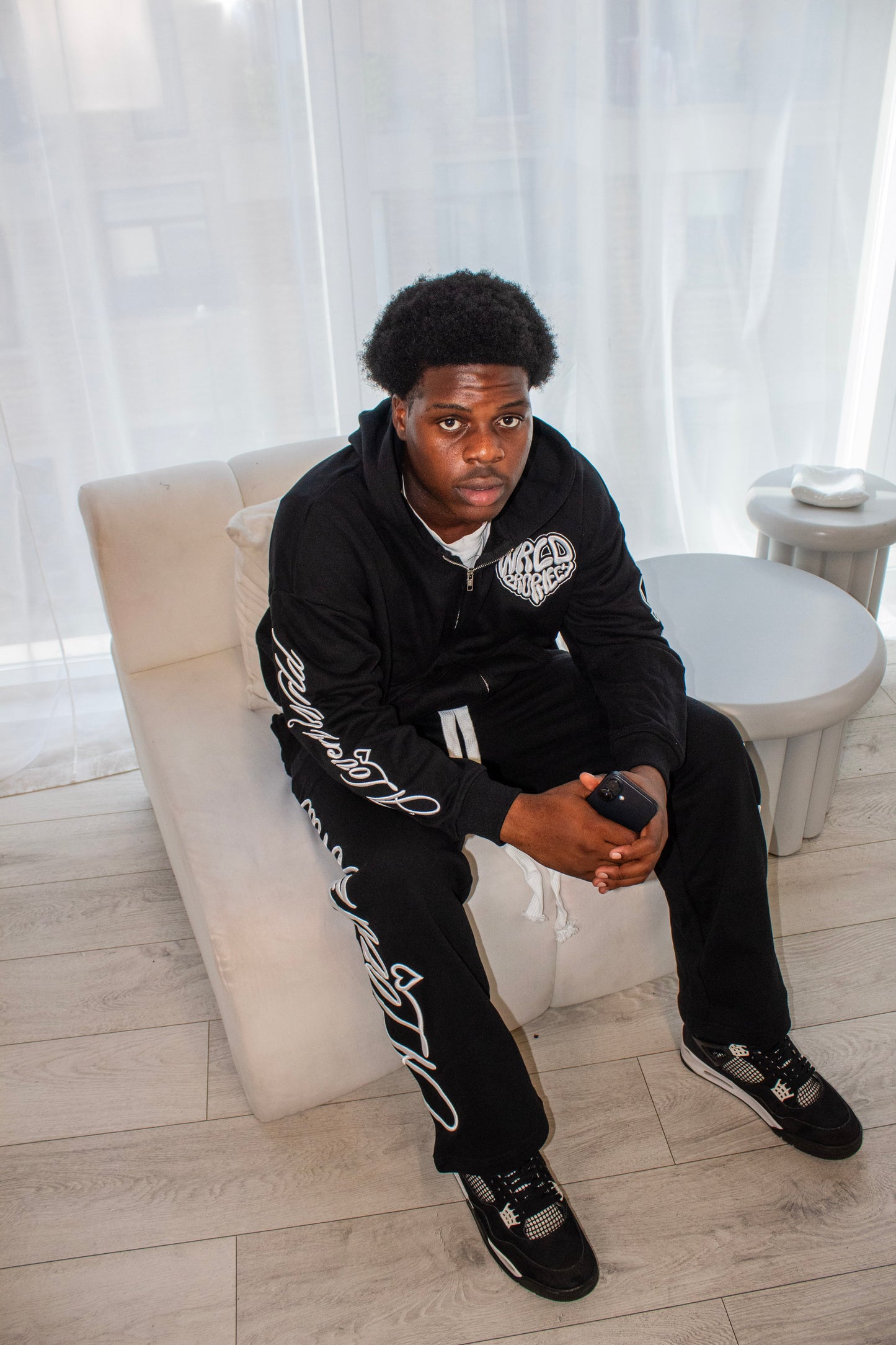 Signature "ALW" Black Zip Up Hoodie