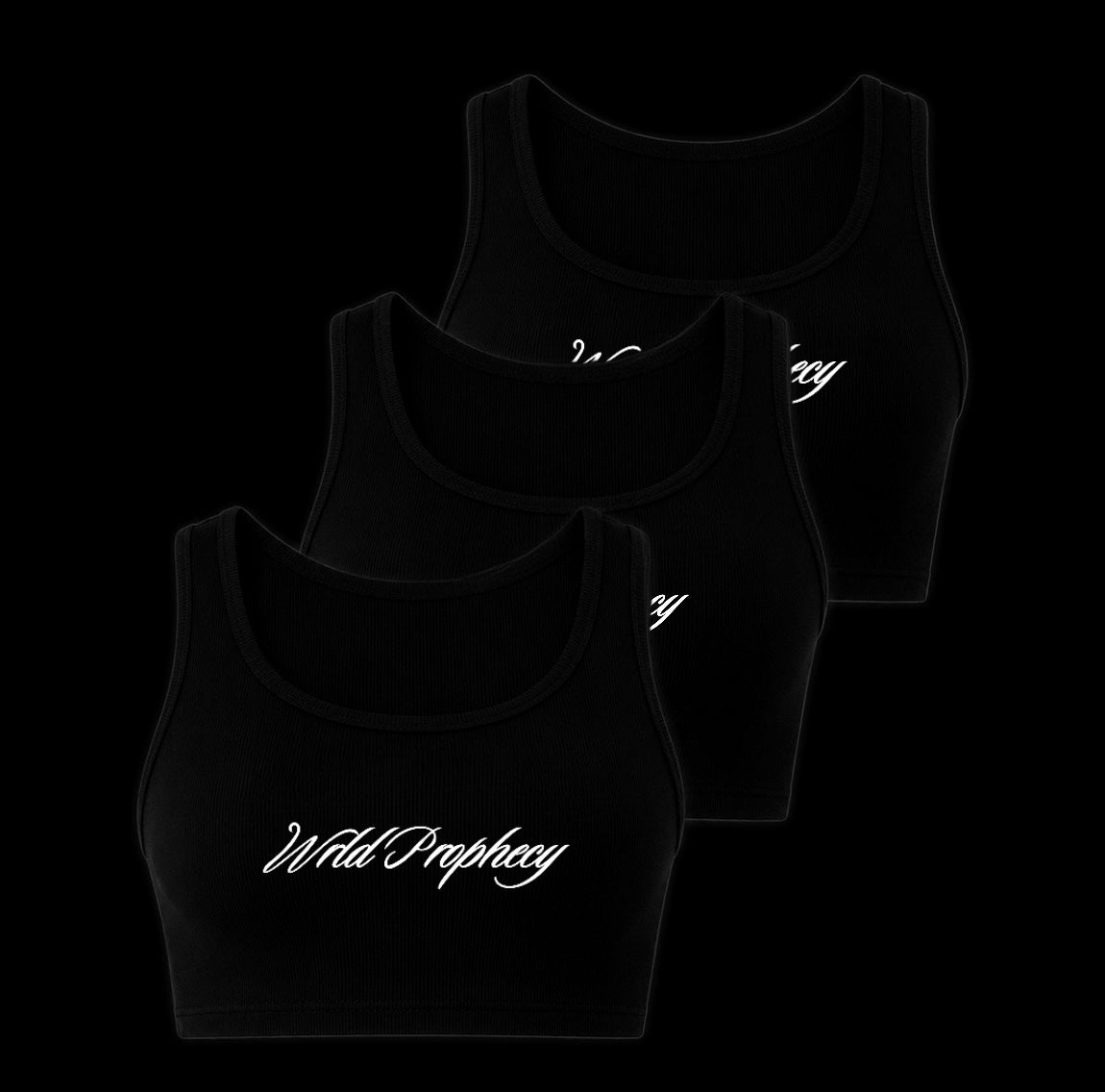Pack Of 3 "Wrld Prophecy" Crop Tops